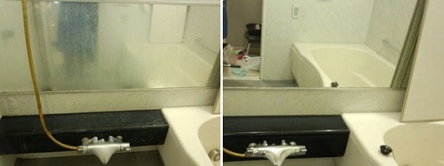 お風呂の鏡がきれいに